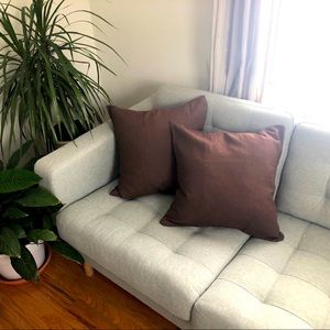 NWT IKEA 2 ramie dark brown pillow covers …